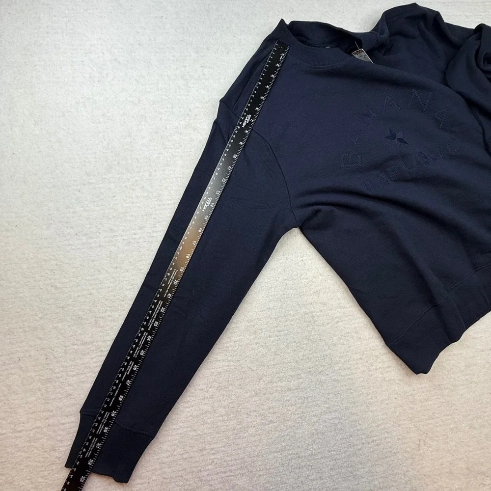 Banana Republic Navy Blue Embroidered Star Logo Crewneck Sweatshirt Mens XL‎